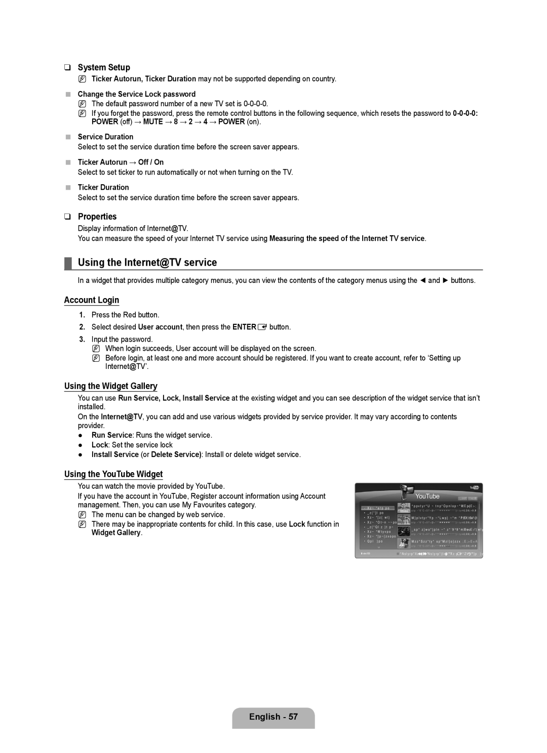 Samsung BN68-02017A-01 user manual Using the Internet@TV service 