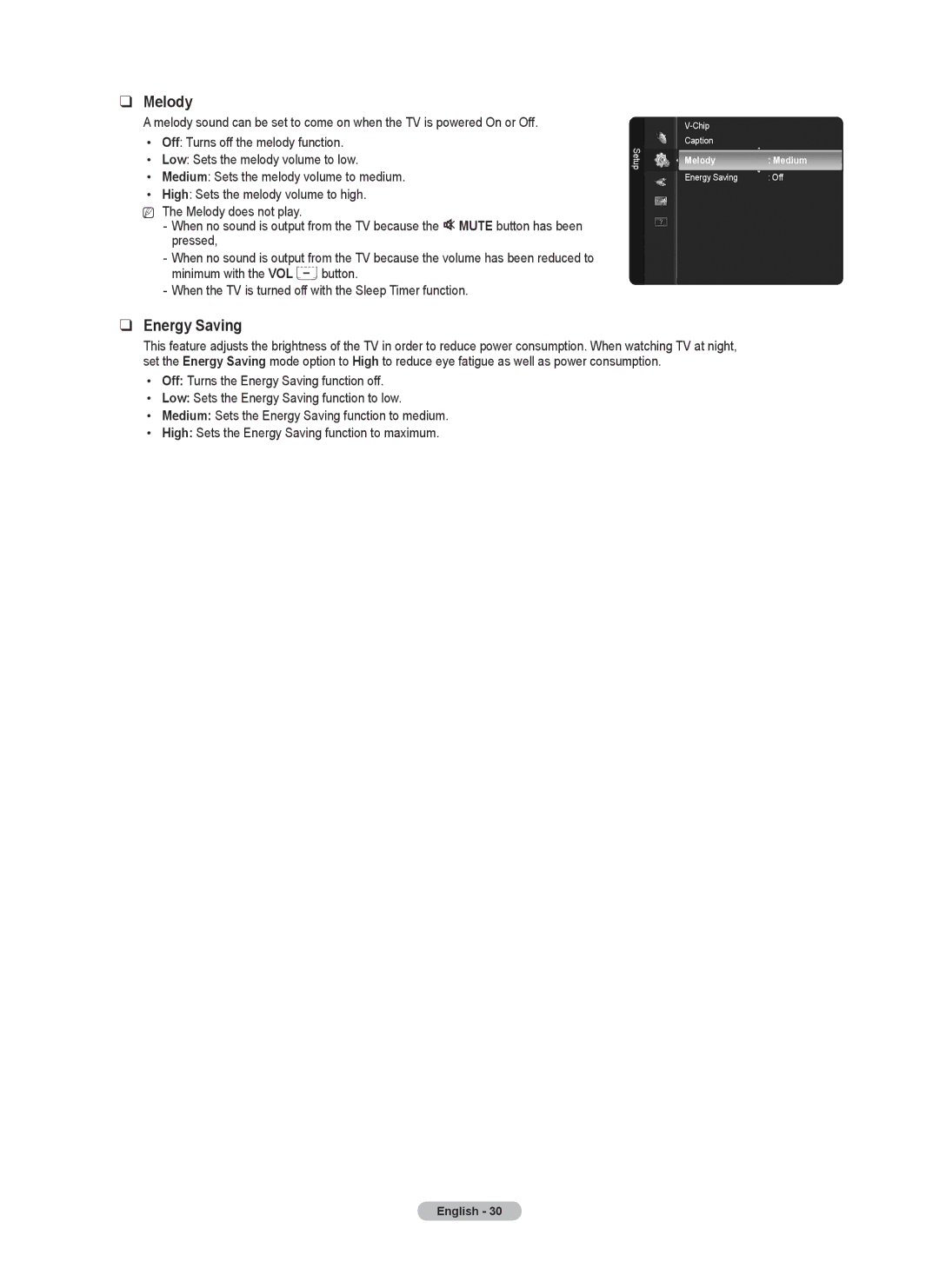 Samsung PN58B530, BN68-02140A-00, PN50B50SF, Series P5 user manual Melody, Energy Saving 