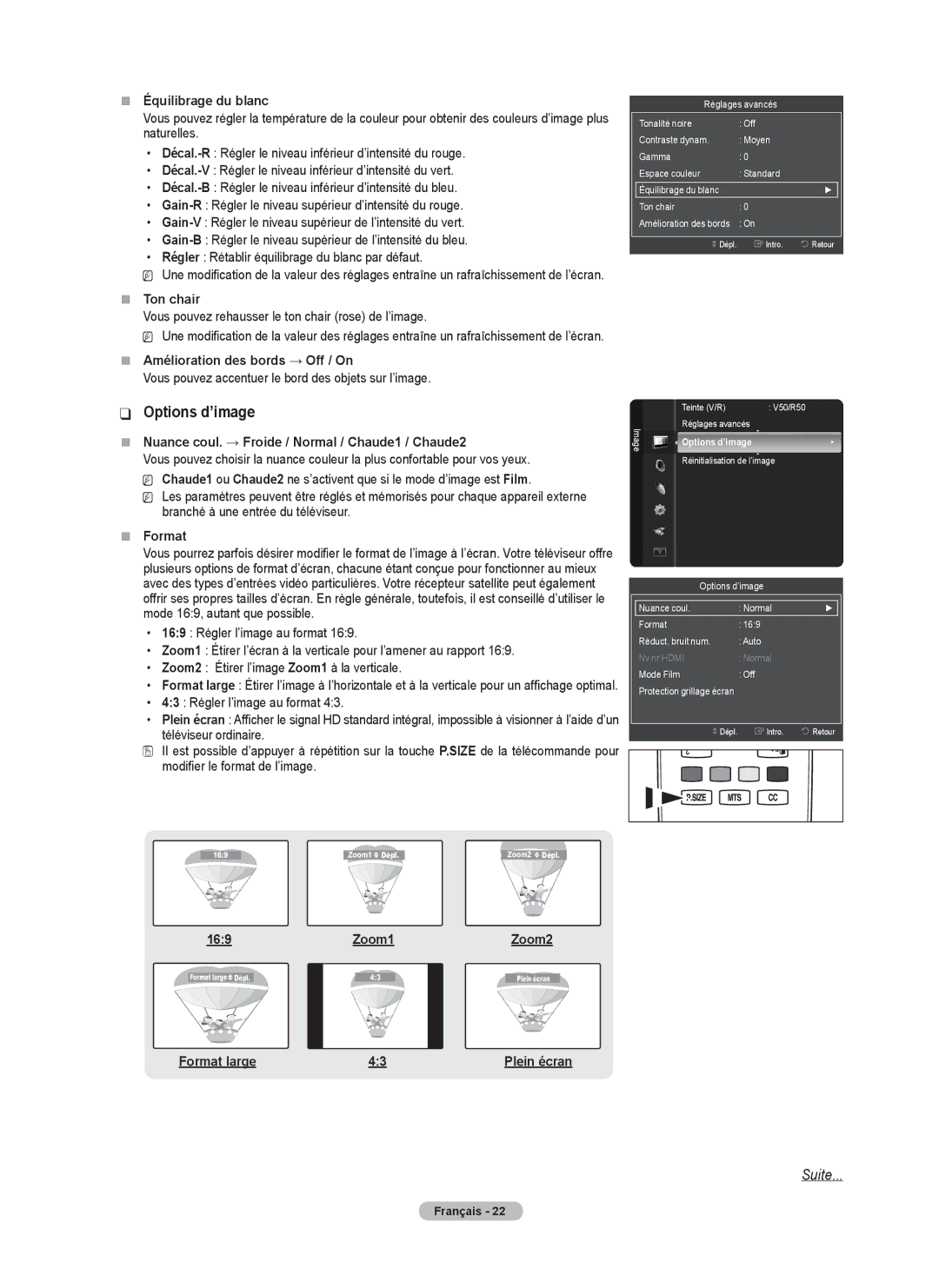 Samsung BN68-02426A-00 user manual Options d’image 