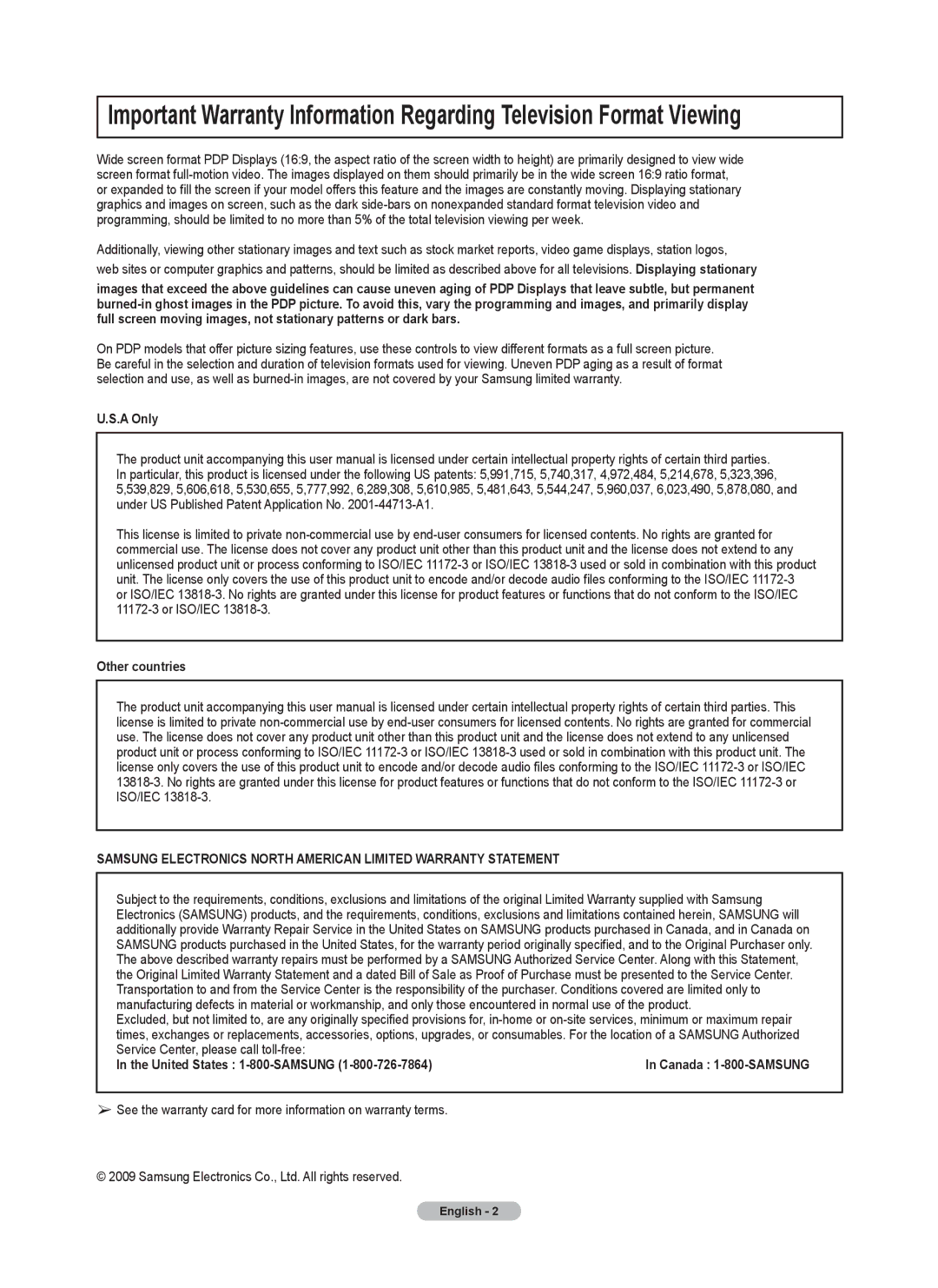 Samsung BN68-02426A-00 user manual A Only, Other countries 