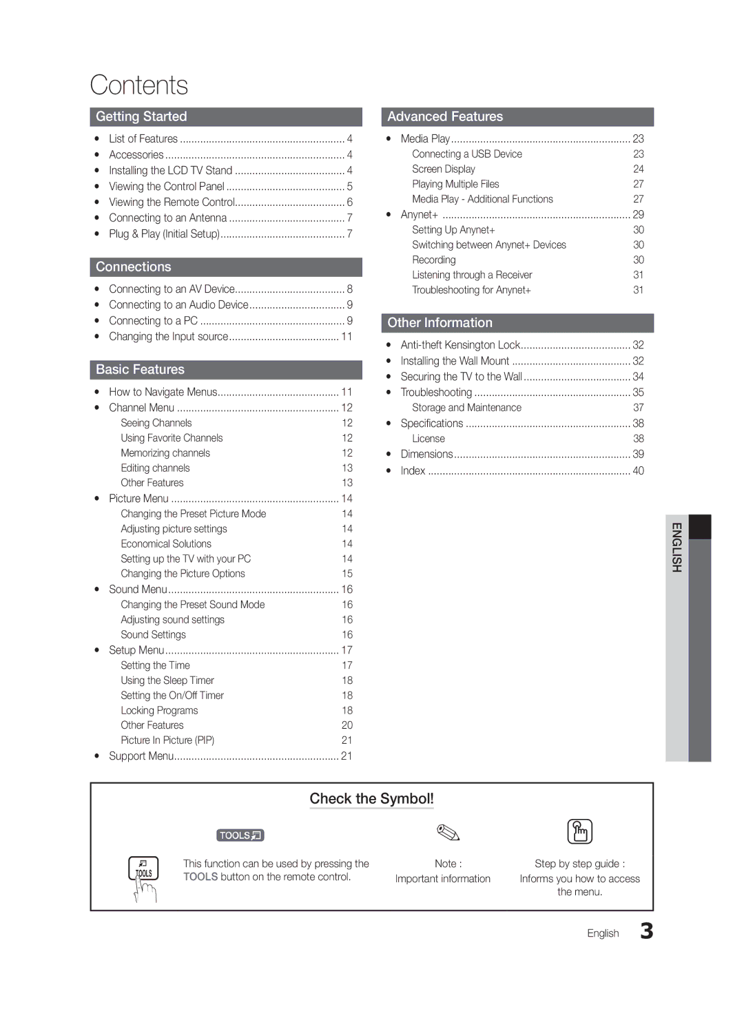 Samsung BN68-02540D-02 user manual Contents 