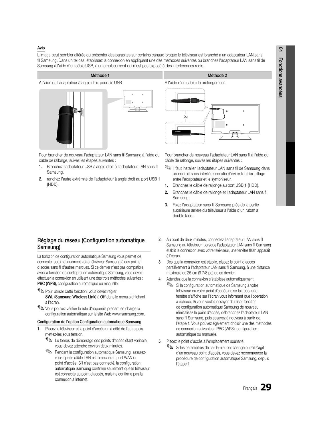 Samsung LC650-ZC, BN68-02541C-03 user manual Samsung, Réglage du réseau Configuration automatique 