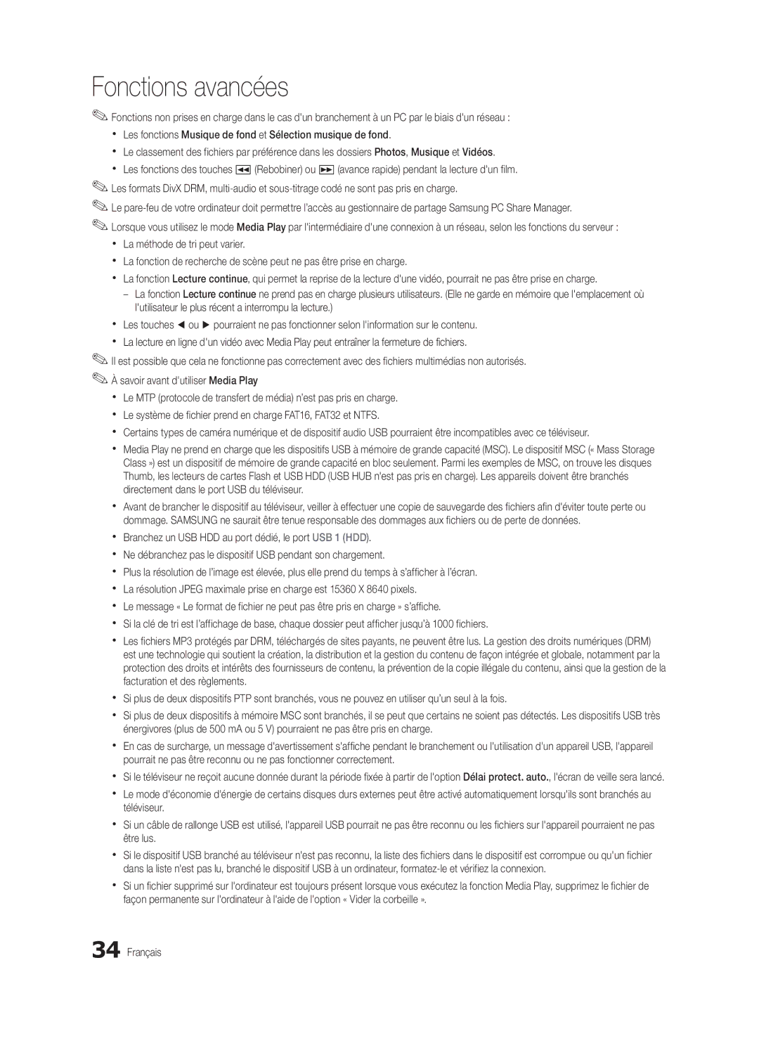 Samsung BN68-02541C-03, LC650-ZC user manual Fonctions avancées 