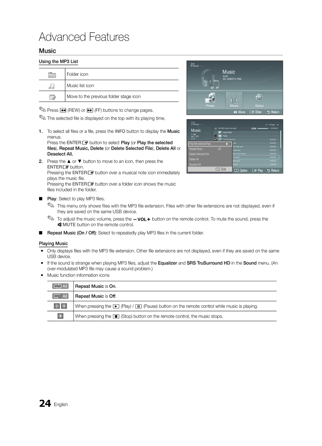 Samsung BN68-02576B-06, PC430-ZC user manual Music 