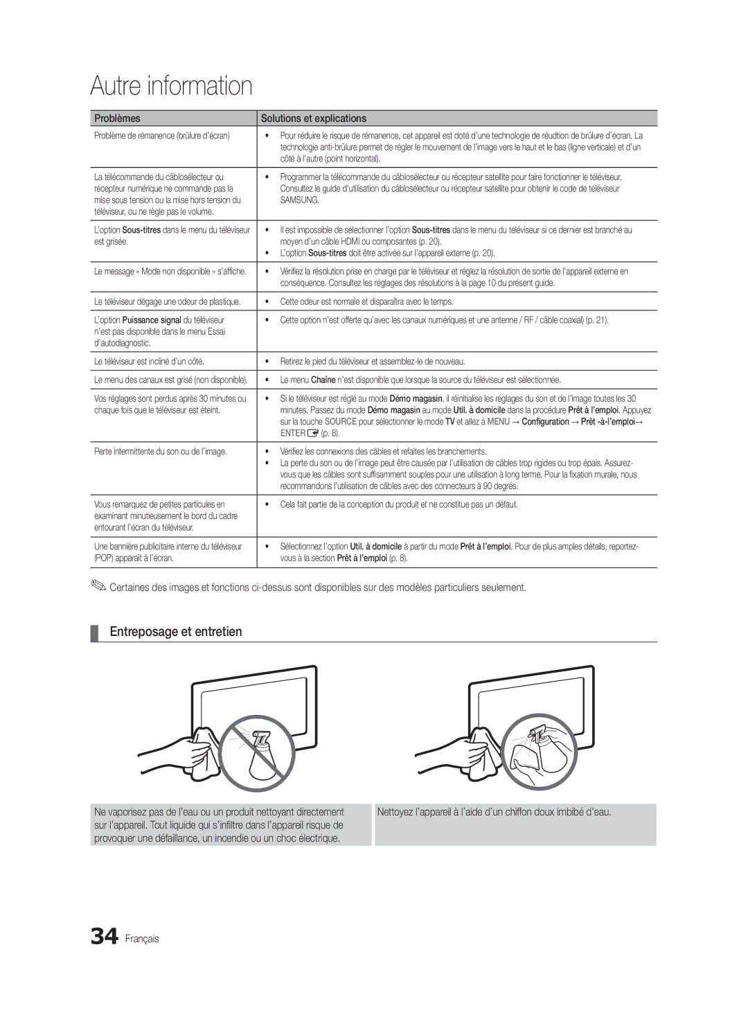 Samsung BN68-02576B-06, PC430-ZC user manual Entreposage et entretien 