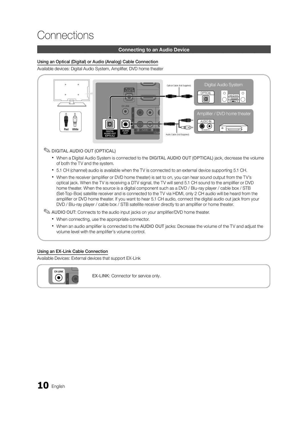 Samsung BN68-02577B-06, PC450-ZC user manual Connecting to an Audio Device, Digital Audio OUT Optical 