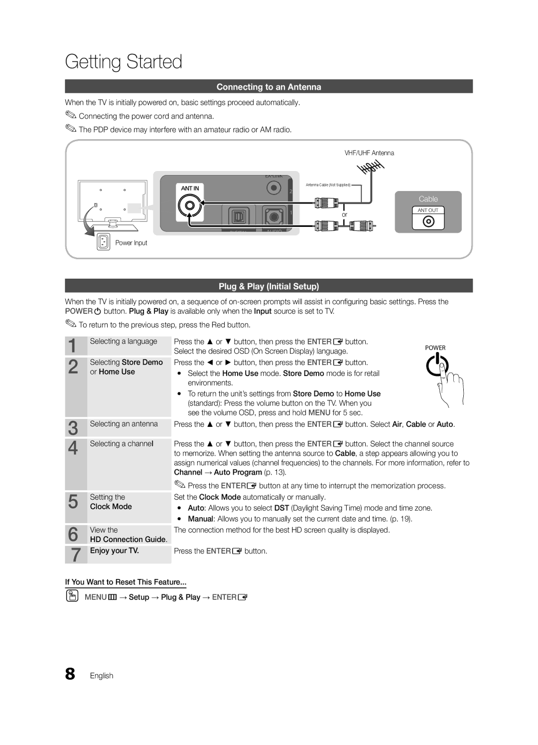 Samsung BN68-02577B-06, PC450-ZC user manual Connecting to an Antenna, Plug & Play Initial Setup 