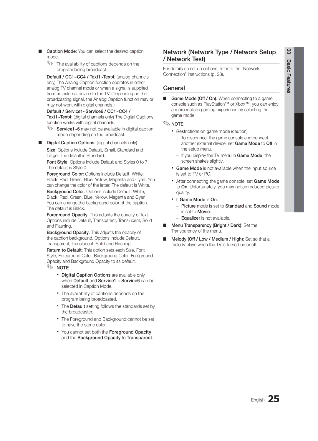 Samsung PC550-ZA, BN68-02580A-05 user manual Network Network Type / Network Setup / Network Test, General 