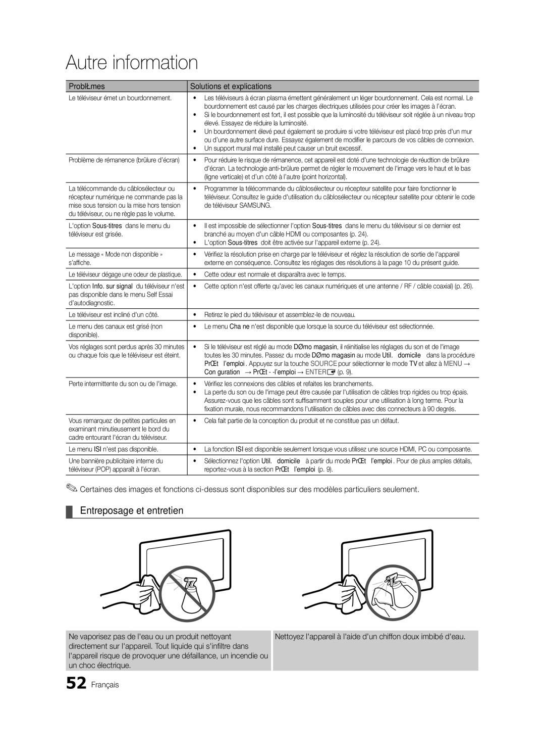 Samsung BN68-02580B-05, PC550-ZC user manual Entreposage et entretien 