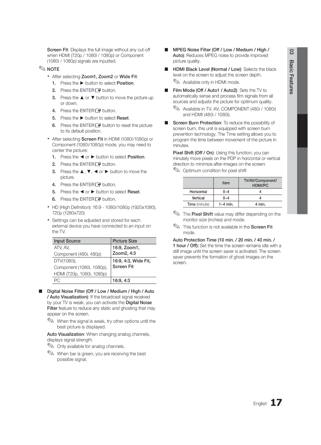 Samsung PC6500-ZC, BN68-02581B-04 user manual 169, Zoom1, Component 480i, 480p Zoom2 DTV1080i 169, 43, Wide Fit, Screen Fit 