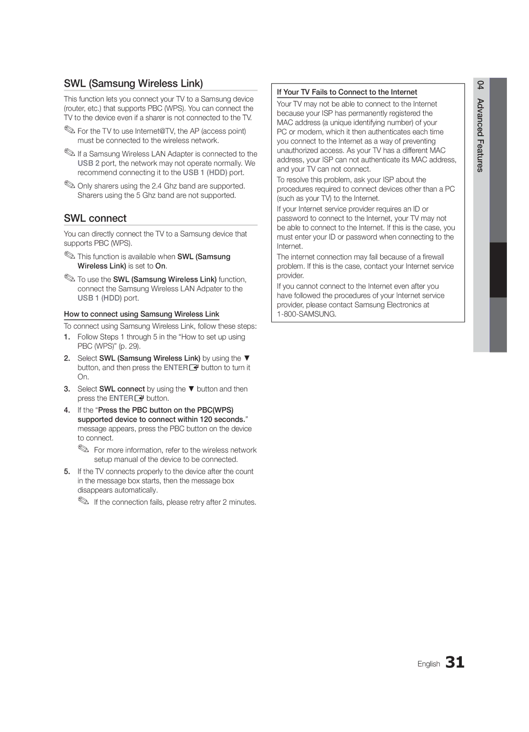 Samsung PC6500-ZC, BN68-02581B-04 user manual SWL Samsung Wireless Link, SWL connect, To connect 