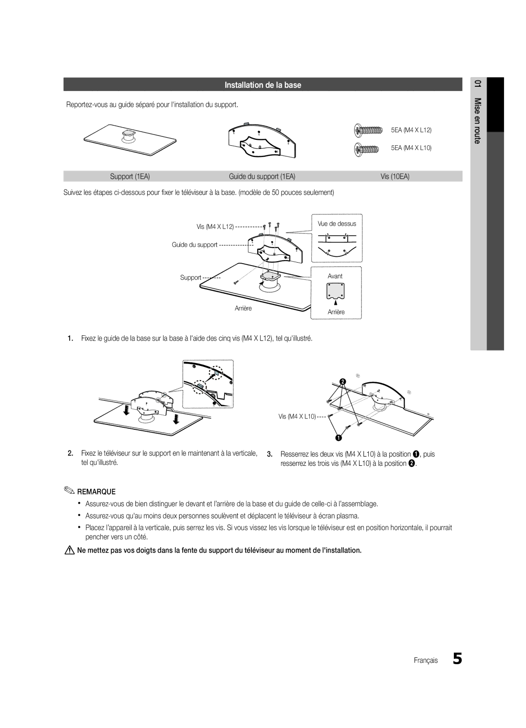 Samsung PC6500-ZC, BN68-02581B-04 user manual Installation de la base, Vis 10EA, Tel quillustré 