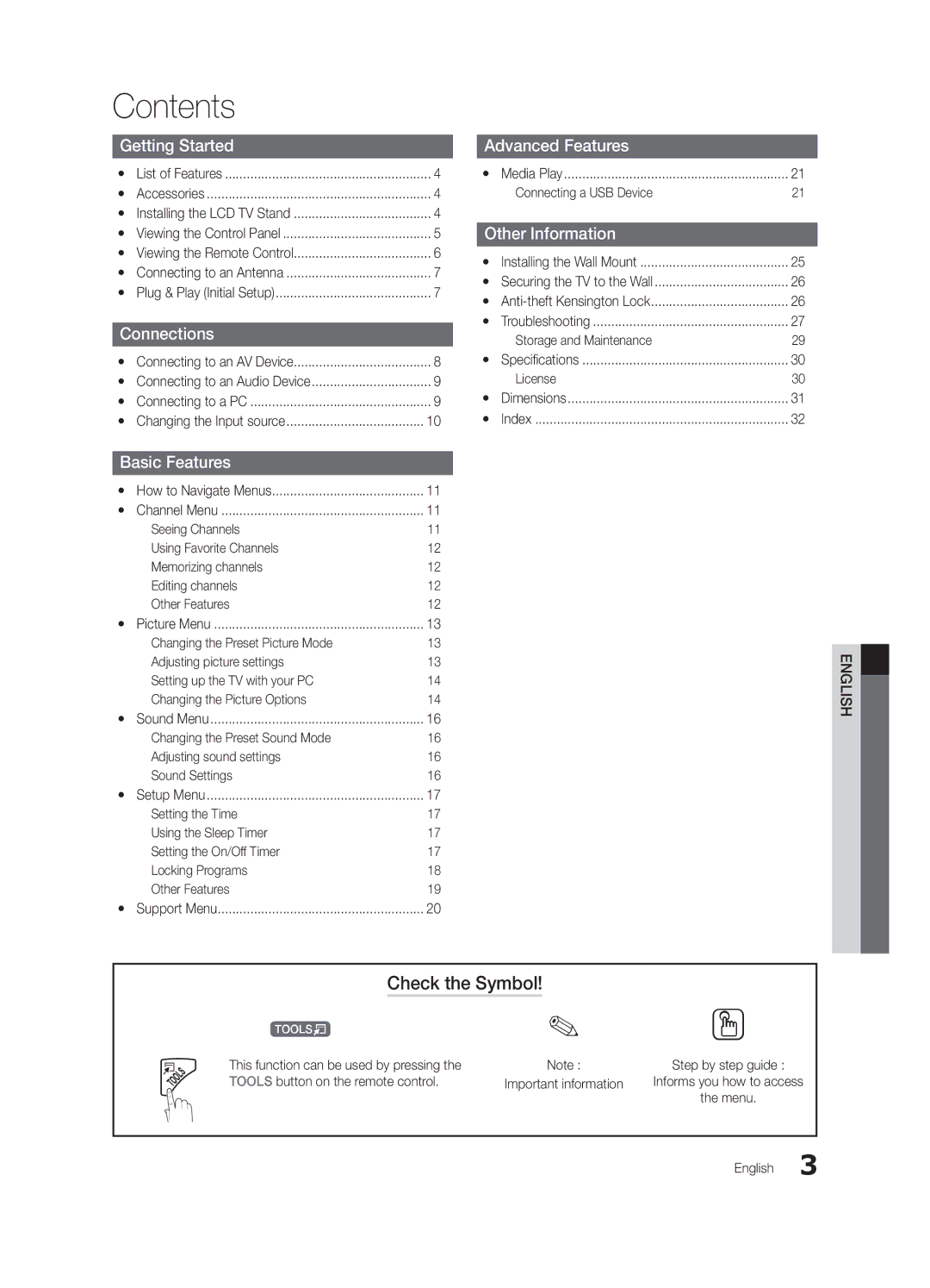 Samsung LC350-ZC, BN68-02582B-05 user manual Contents 