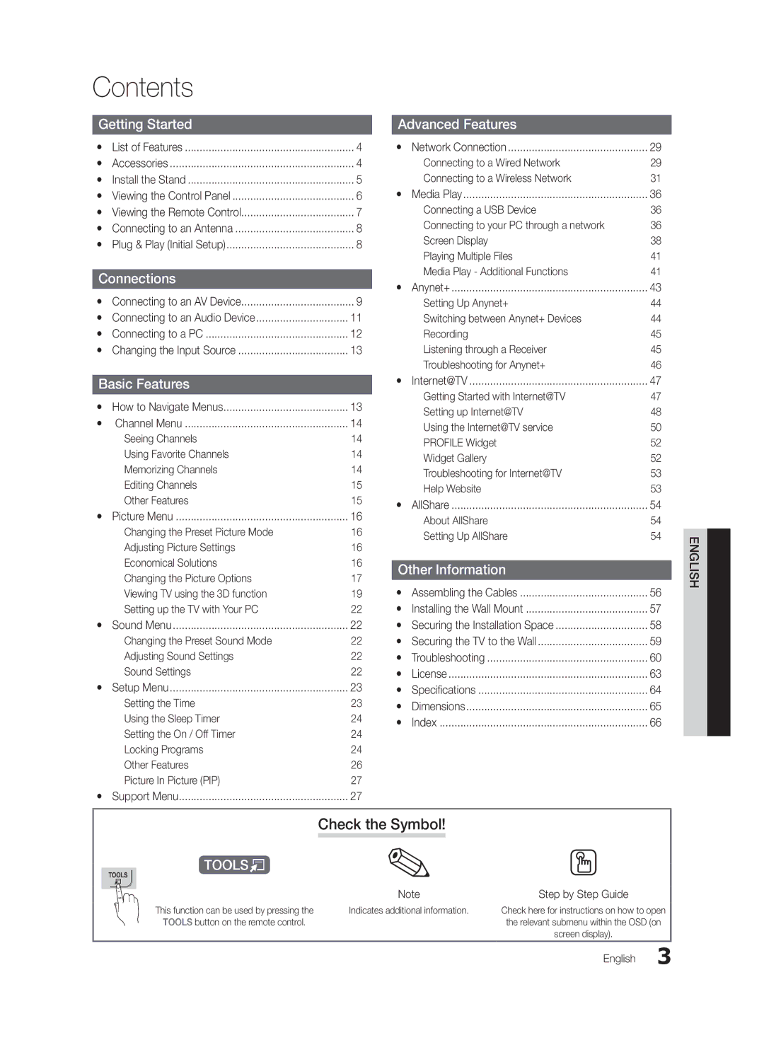 Samsung PN50C8000, BN68-02586A-04, PN63C8000, PN58C8000, Series P8+ user manual Contents 