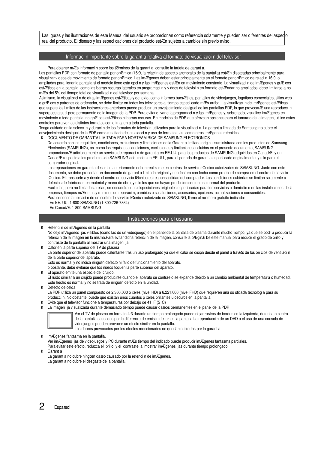 Samsung PN50C8000, PN63C8000 Instrucciones para el usuario, Del producto están sujetos a cambios sin previo aviso, Español 