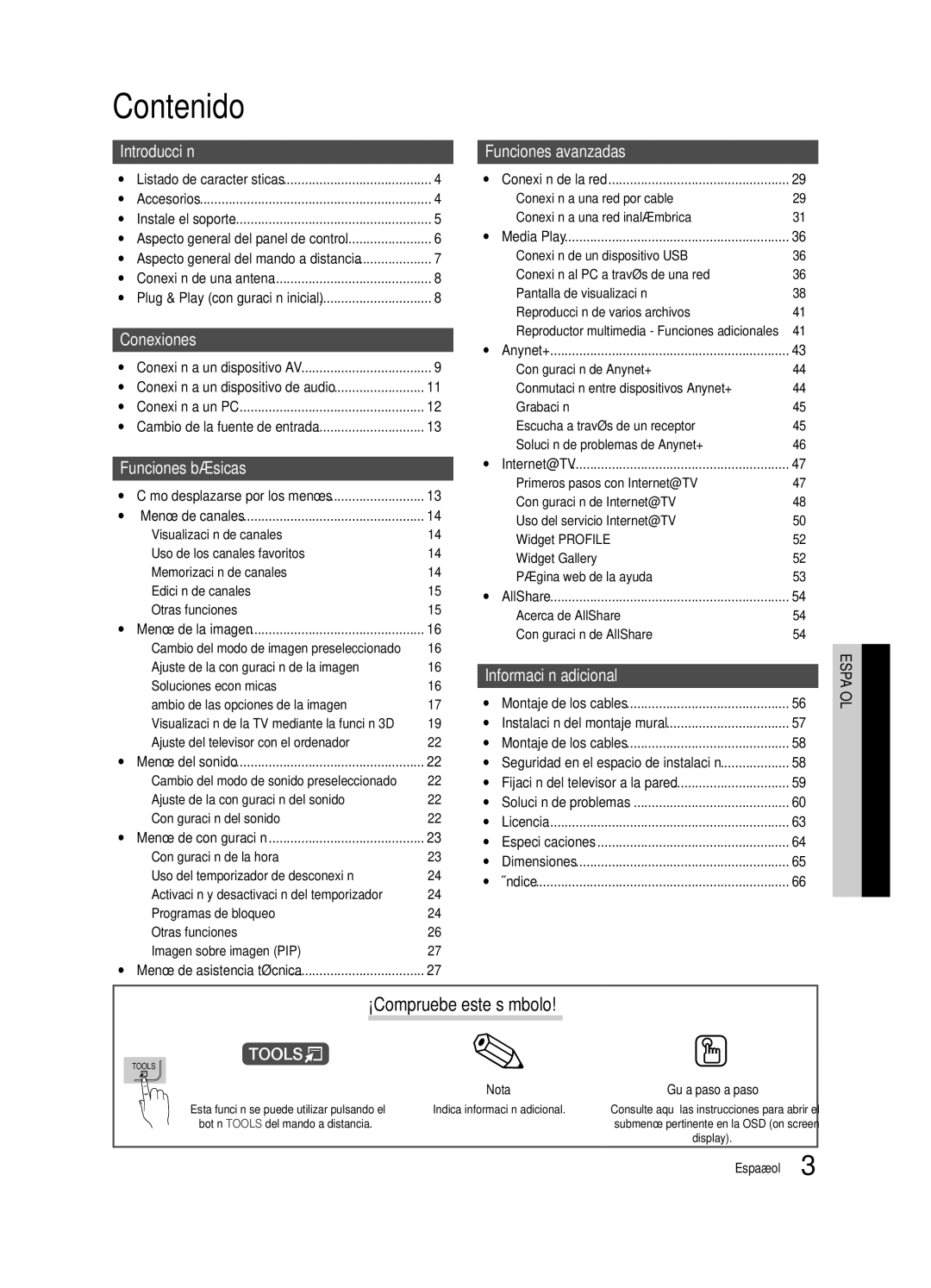 Samsung Series P8+, BN68-02586A-04, PN63C8000 Contenido, ¡Compruebe este símbolo, Ajuste del televisor con el ordenador 