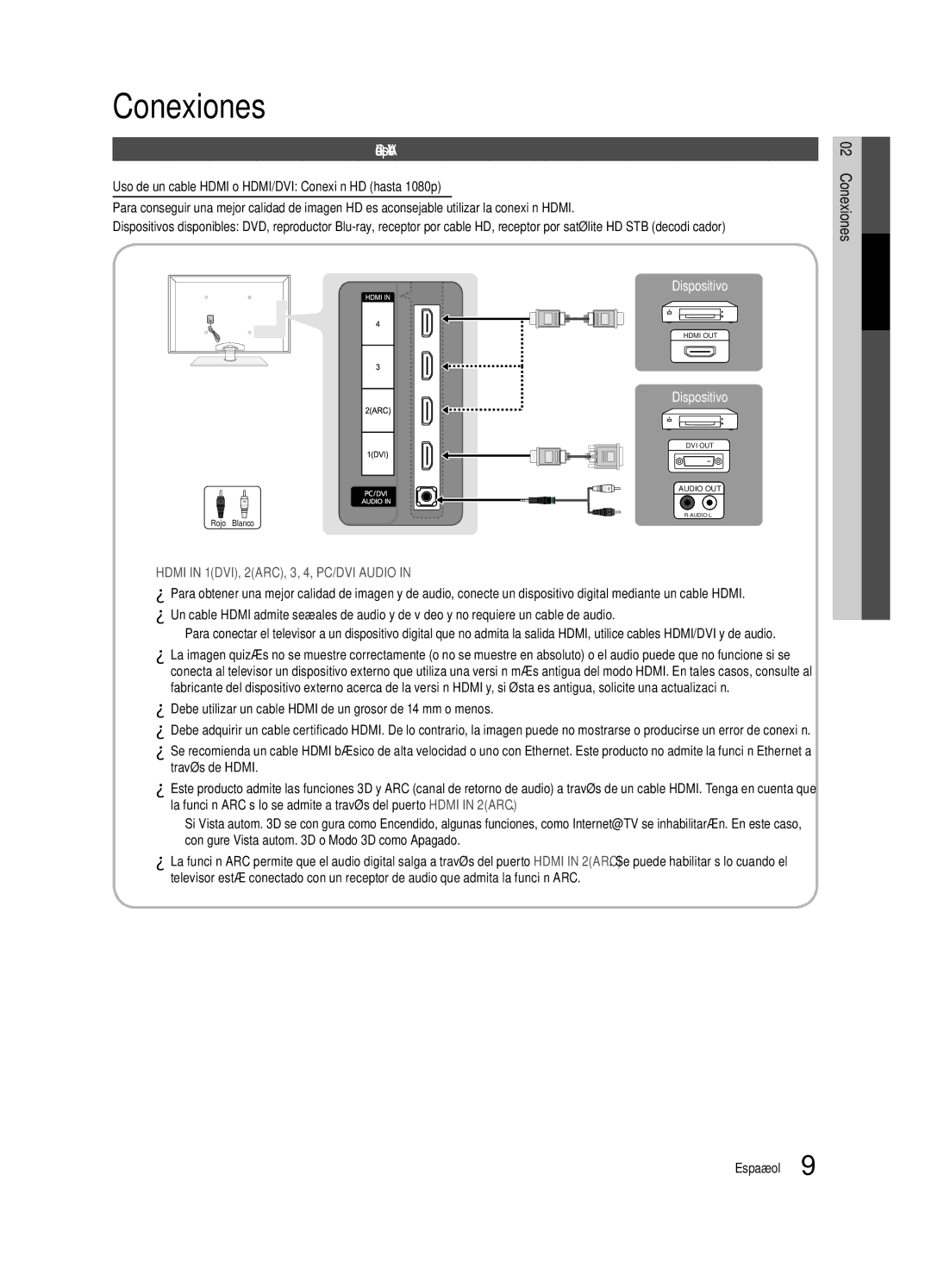 Samsung BN68-02586A-04, PN63C8000, PN58C8000, PN50C8000, Series P8+ user manual Conexiones, Conexión a un dispositivo AV 