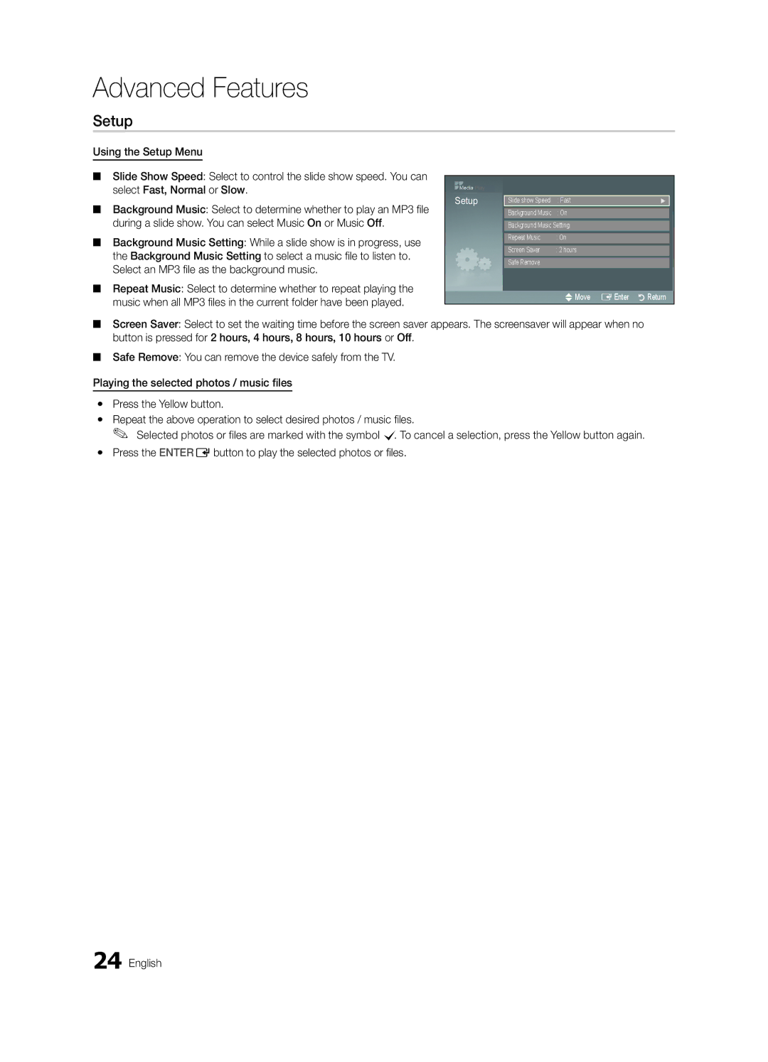 Samsung BN68-02620A-06 user manual Setup 