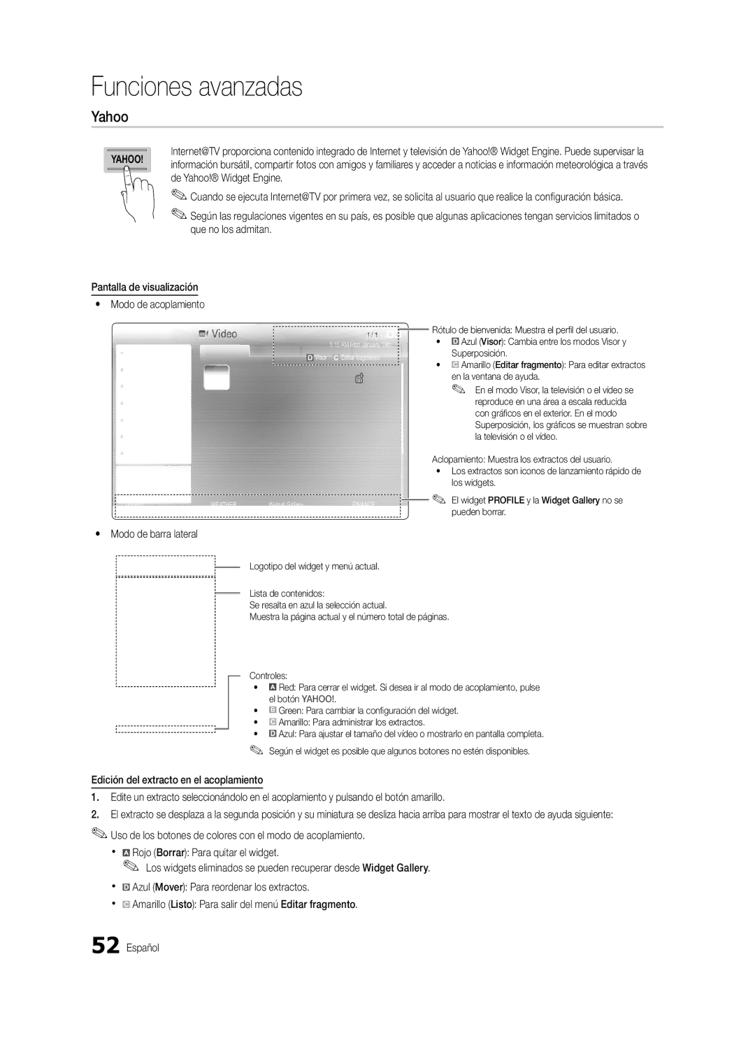 Samsung UN46C7000, BN68-02627A-06, Series C7 user manual Modo de barra lateral 