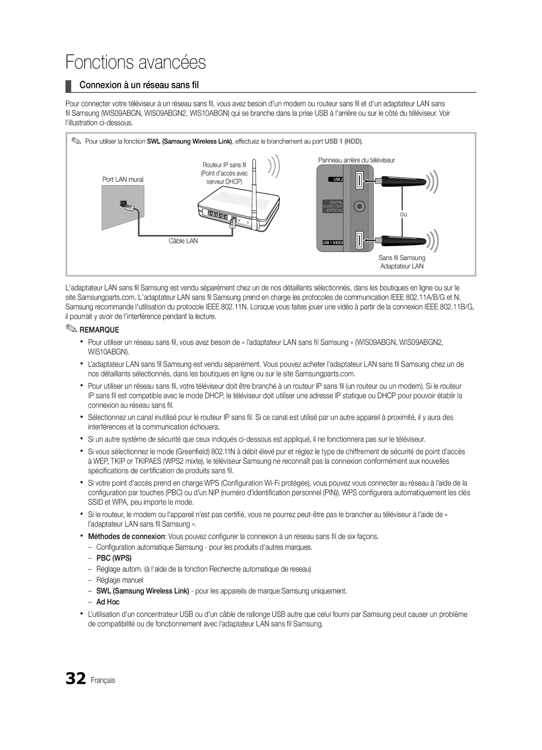 Samsung Series C7, BN68-02627A-06, UN46C7000 user manual Connexion à un réseau sans fil, ’illustration ci-dessous, Avez 