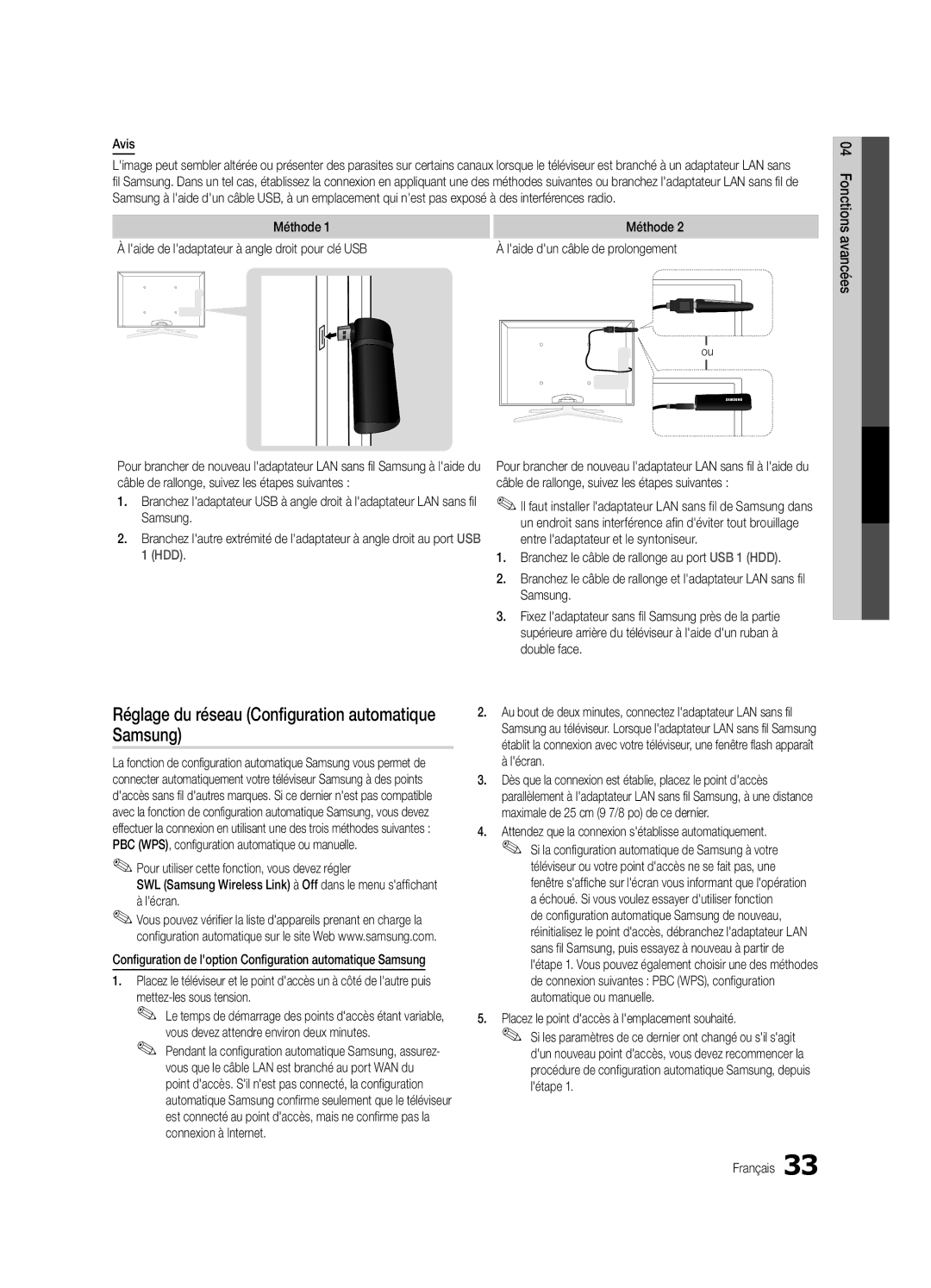 Samsung BN68-02627A-06, UN46C7000, Series C7 user manual Samsung, Réglage du réseau Configuration automatique 