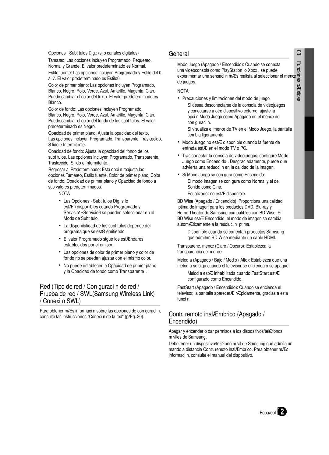 Samsung BN68-02627A-06 Contr. remoto inalámbrico Apagado / Encendido, Opciones Subtítulos Dig. sólo canales digitales 