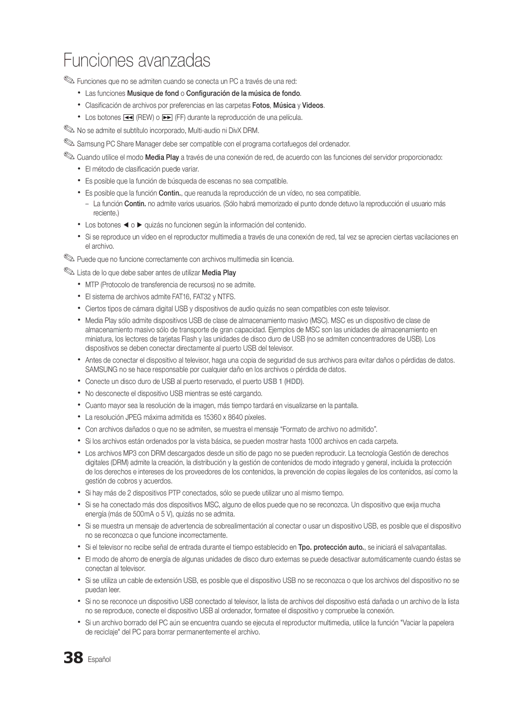 Samsung BN68-02627A-07, UC7000-NA user manual Funciones avanzadas 