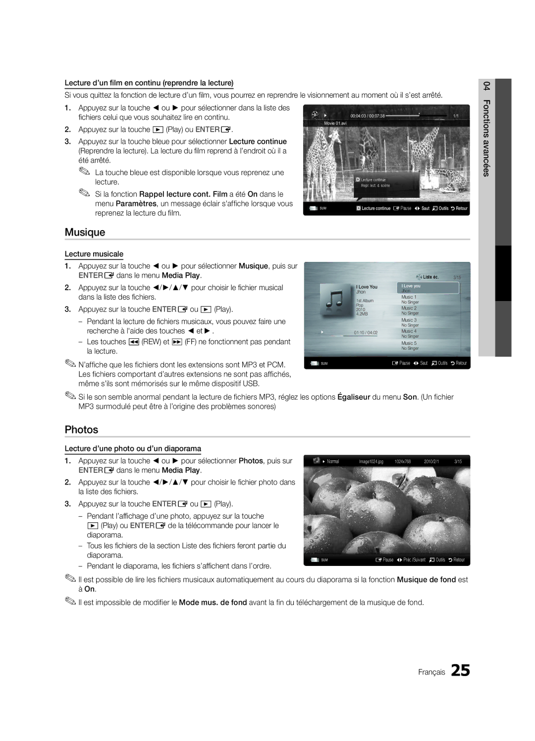 Samsung BN68-02663B-06 user manual Musique 