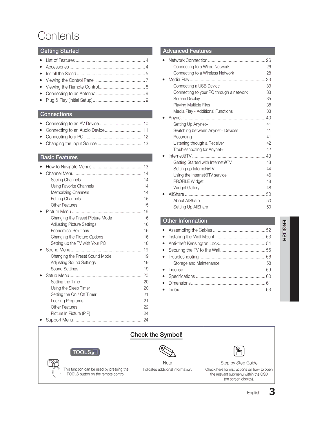 Samsung UC6500-ZC, BN68-02711B-04 user manual Contents 