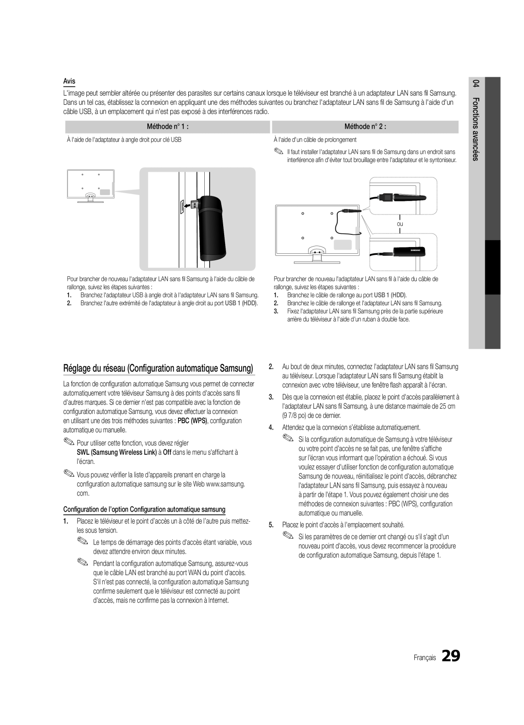Samsung UC6500-ZC, BN68-02711B-04 user manual 04avancées Fonctions 