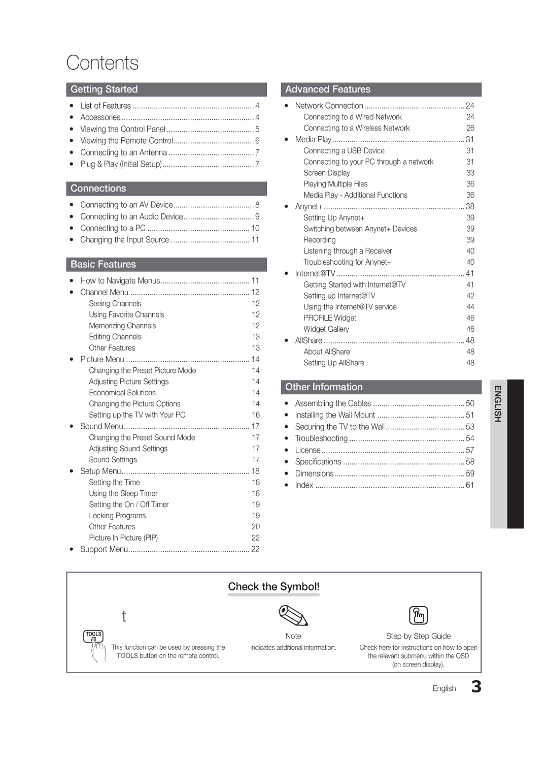 Samsung BN68-02711F-04 user manual Contents 