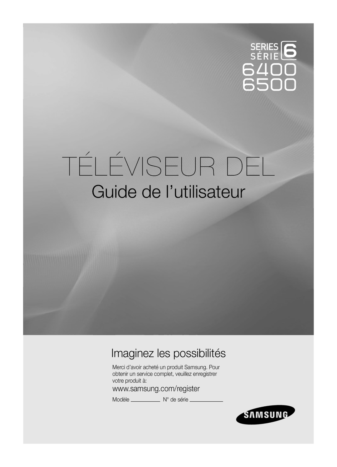 Samsung BN68-02711F-04 user manual Téléviseur DEL, Modèle De série 