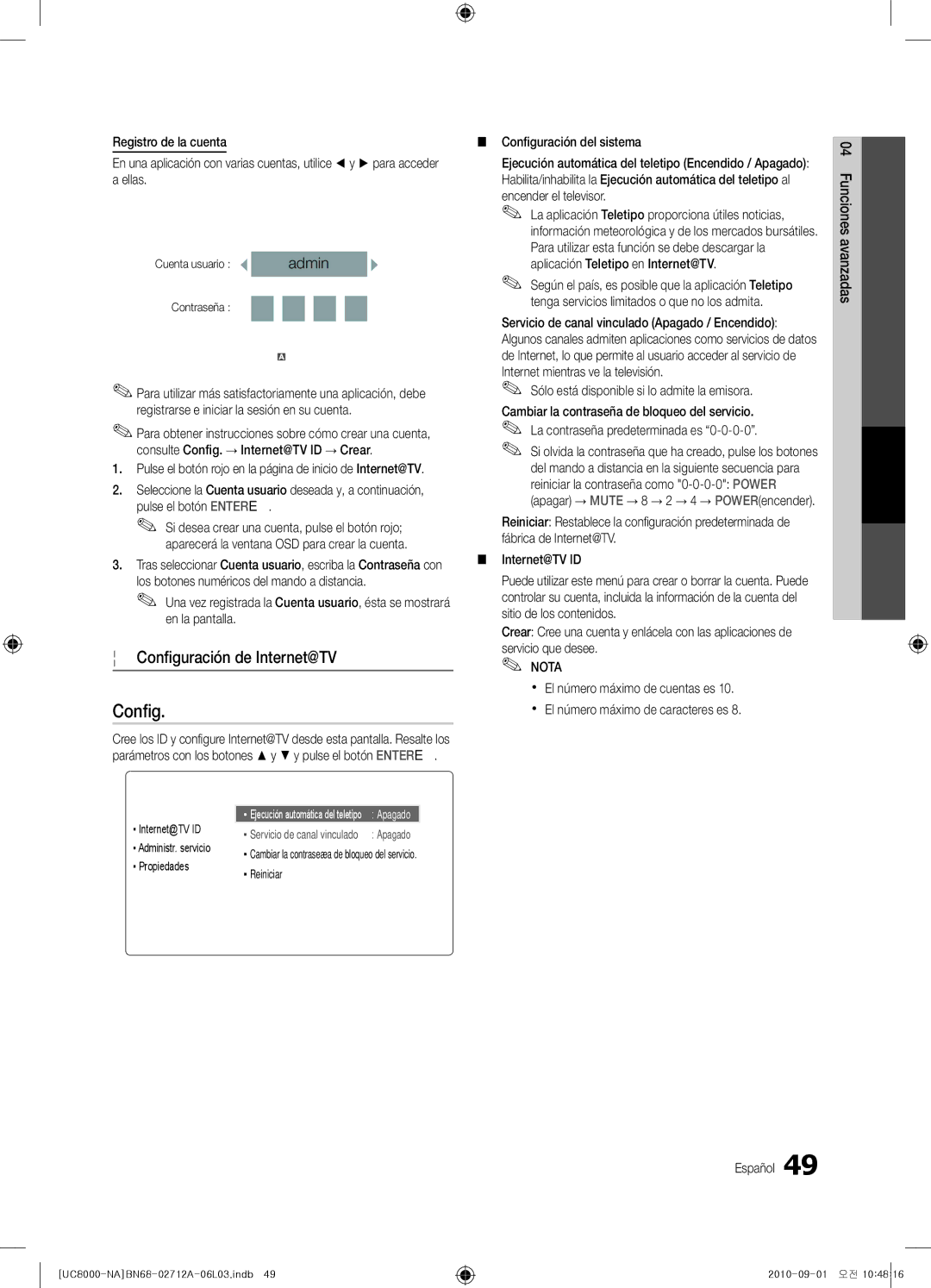 Samsung BN68-02712A-06 Configuración de Internet@TV, Inicio de sesión, Tenga servicios limitados o que no los admita 