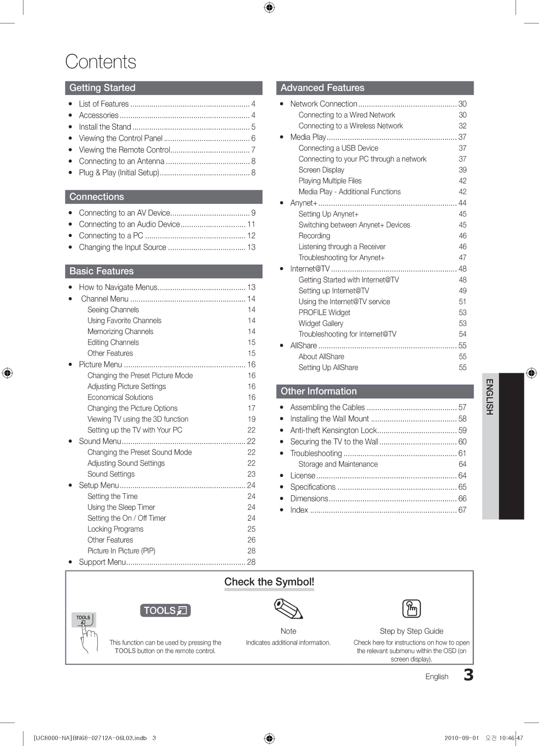 Samsung BN68-02712A-06 user manual Contents 
