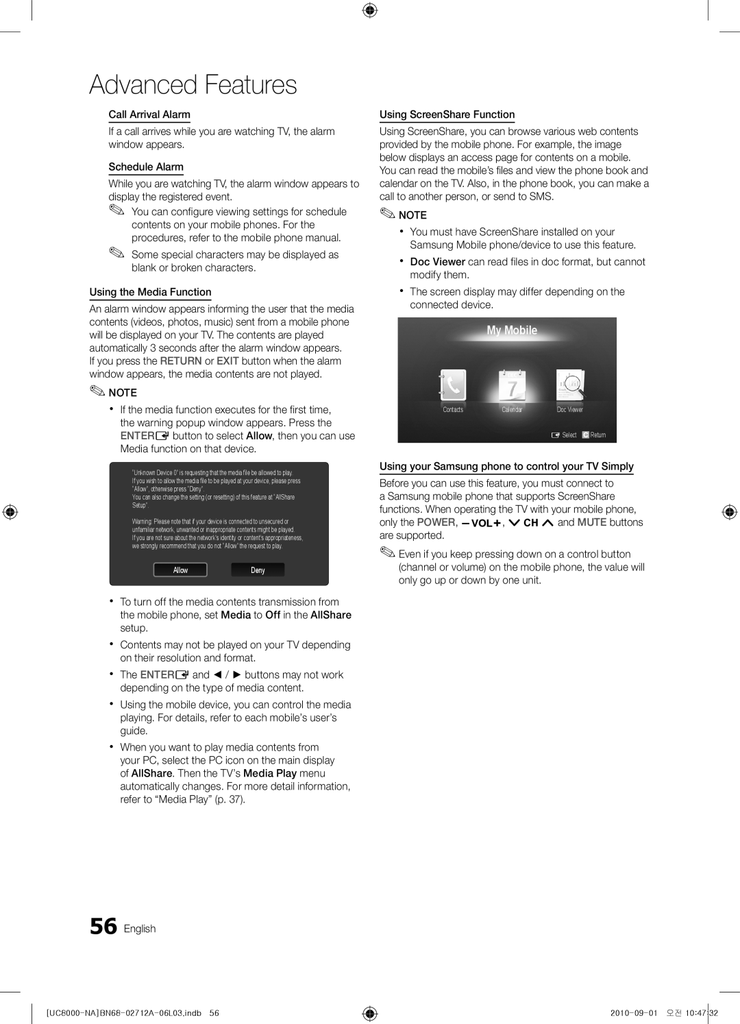 Samsung BN68-02712A-06 user manual My Mobile 