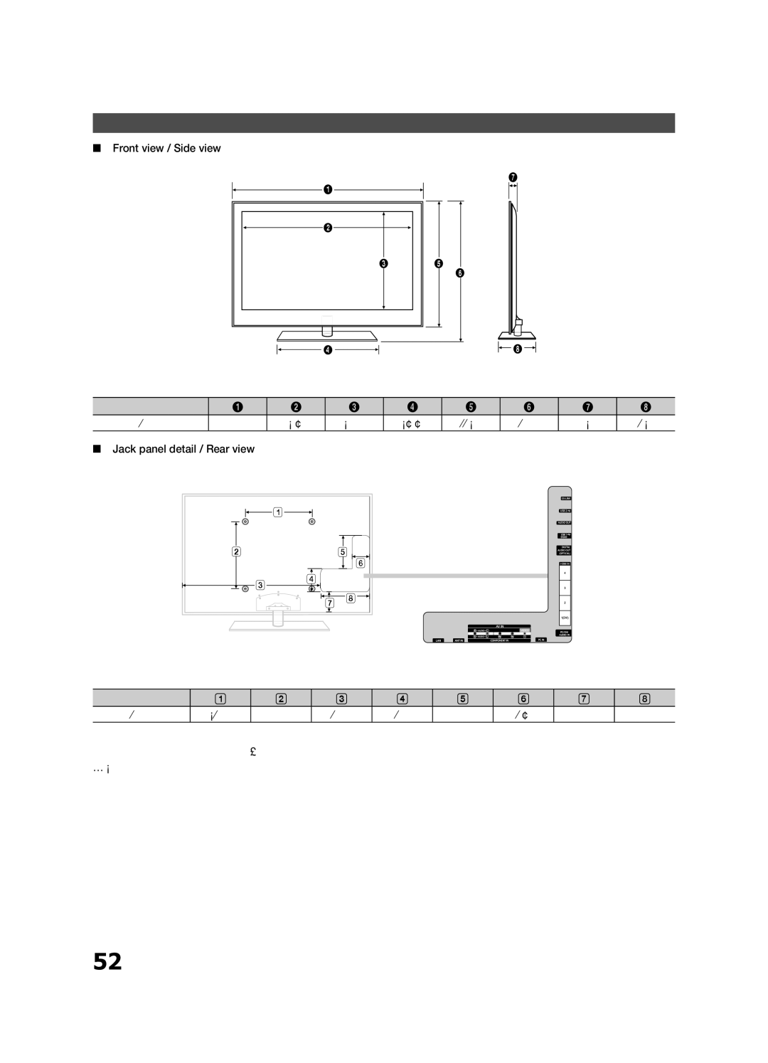 Samsung UN60C6300SFXZA, BN68-02956A-02, Series C6 6300 user manual Dimensions, Front view / Side view, Unit inches 