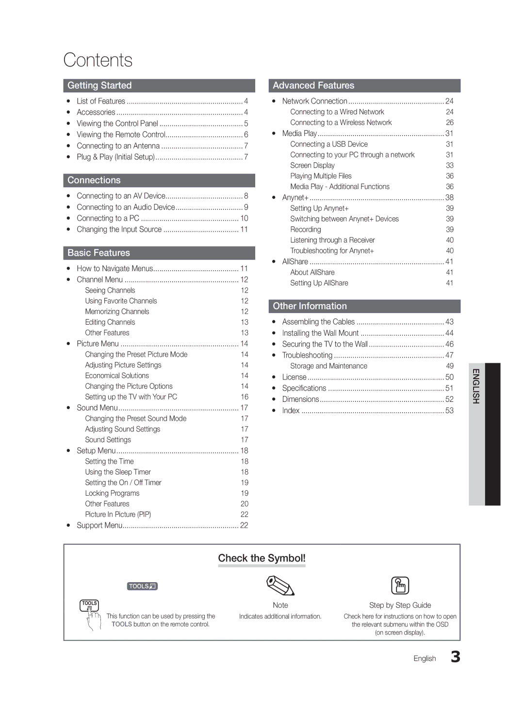 Samsung BN68-02956B-02 user manual Contents 