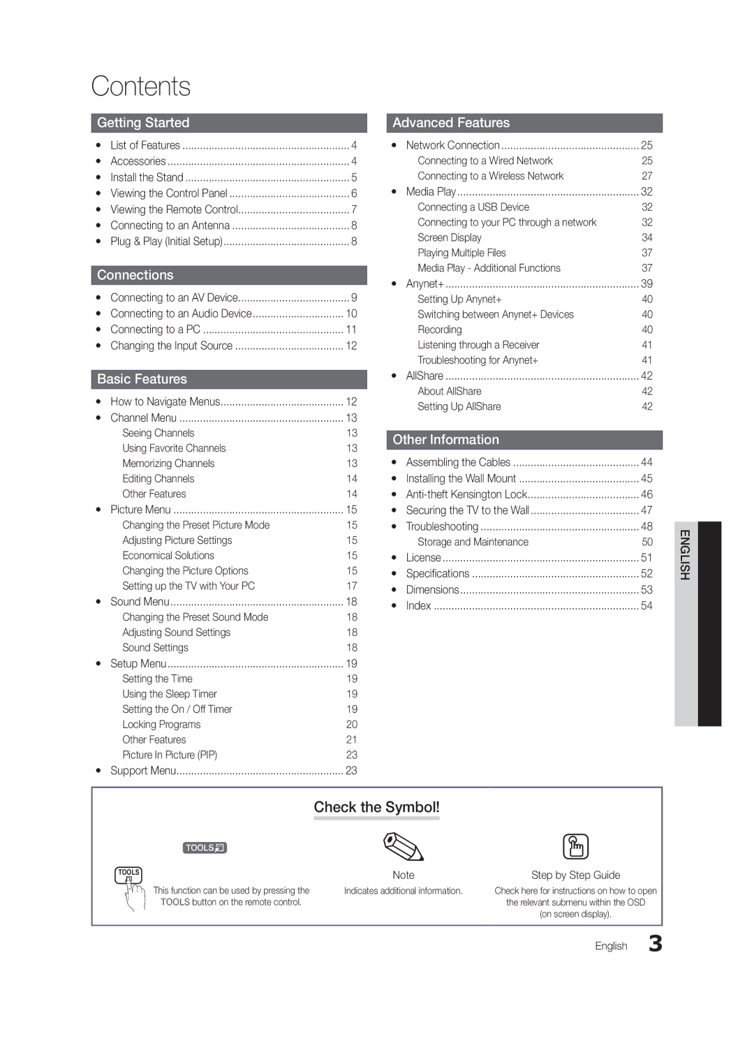 Samsung UC5000-ZC, BN68-03004B-02 user manual Contents 