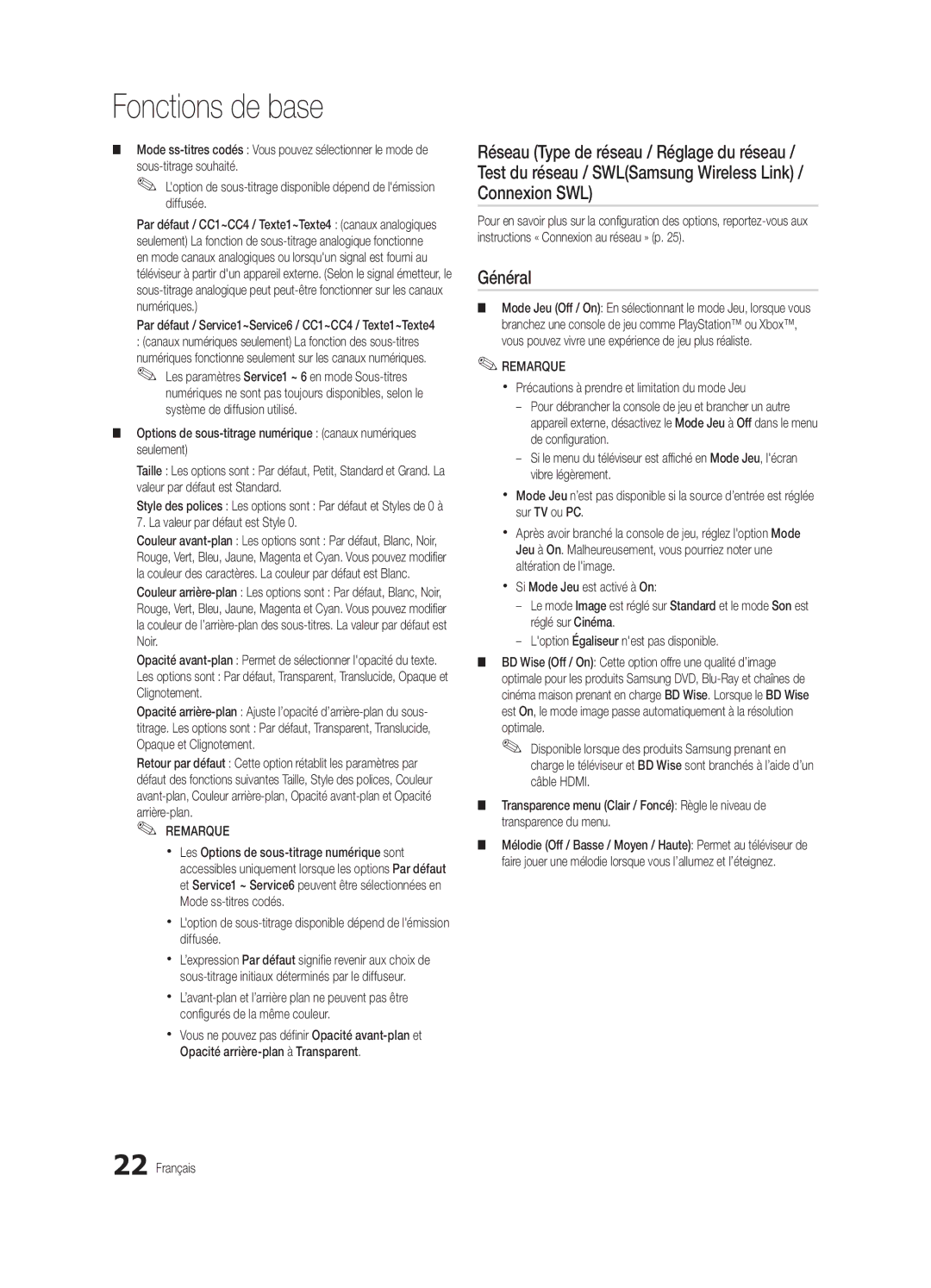 Samsung BN68-03004B-02, UC5000-ZC user manual Général 