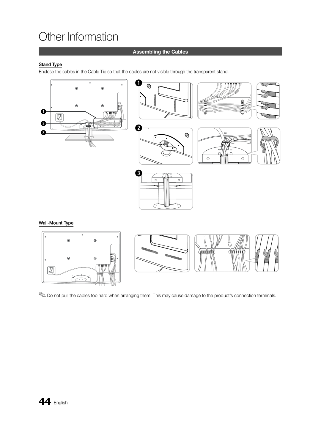 Samsung BN68-03004B-02, UC5000-ZC user manual Other Information, Assembling the Cables 