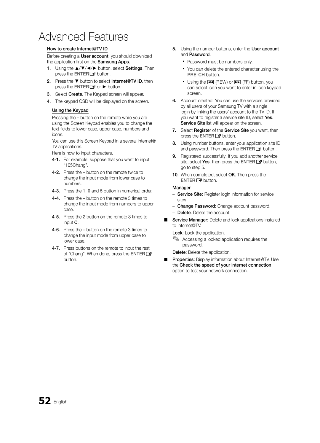 Samsung BN68-03088A-01, Series C9 user manual How to create Internet@TV ID 