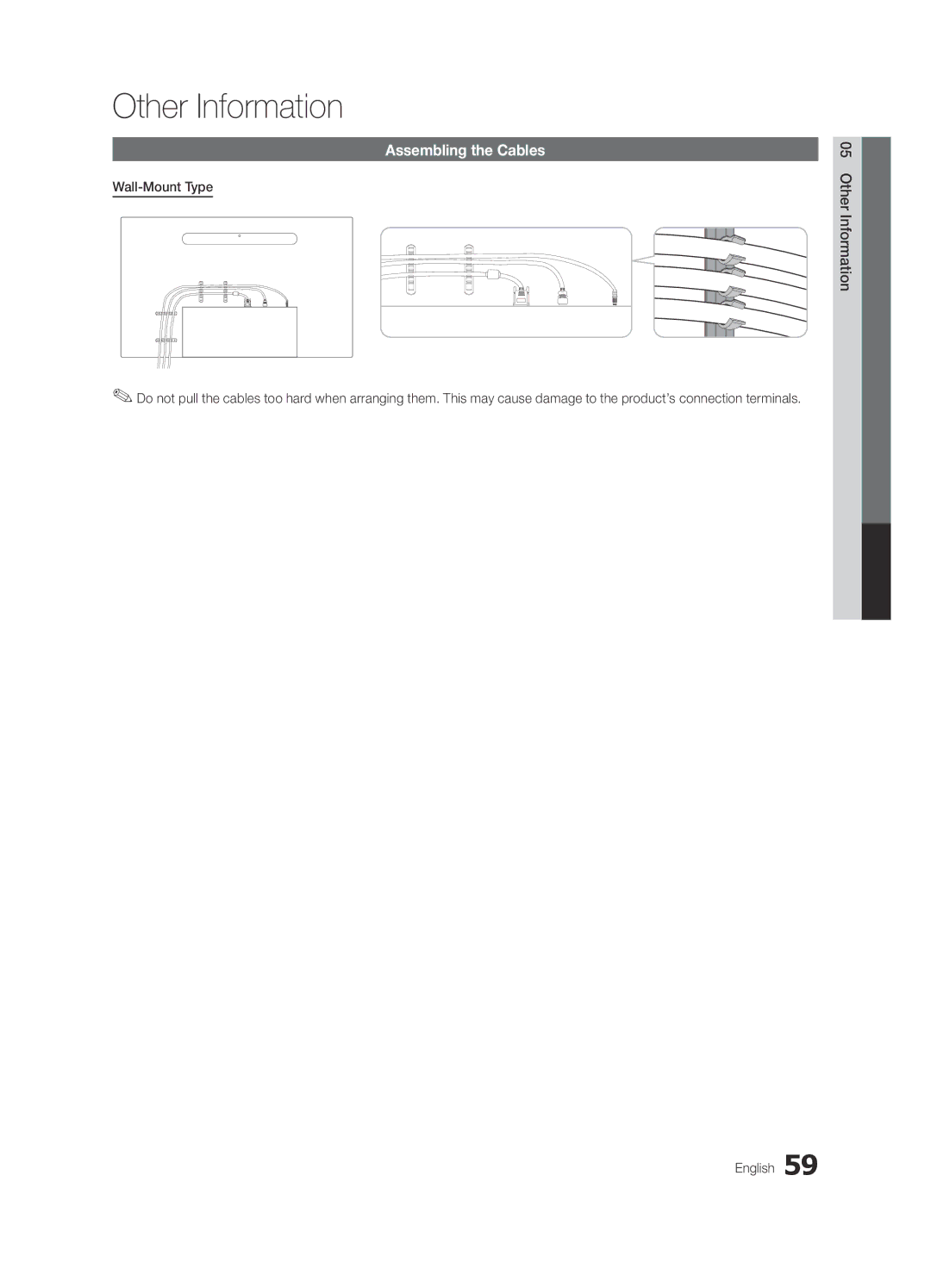 Samsung Series C9, BN68-03088A-01 user manual Other Information, Assembling the Cables 