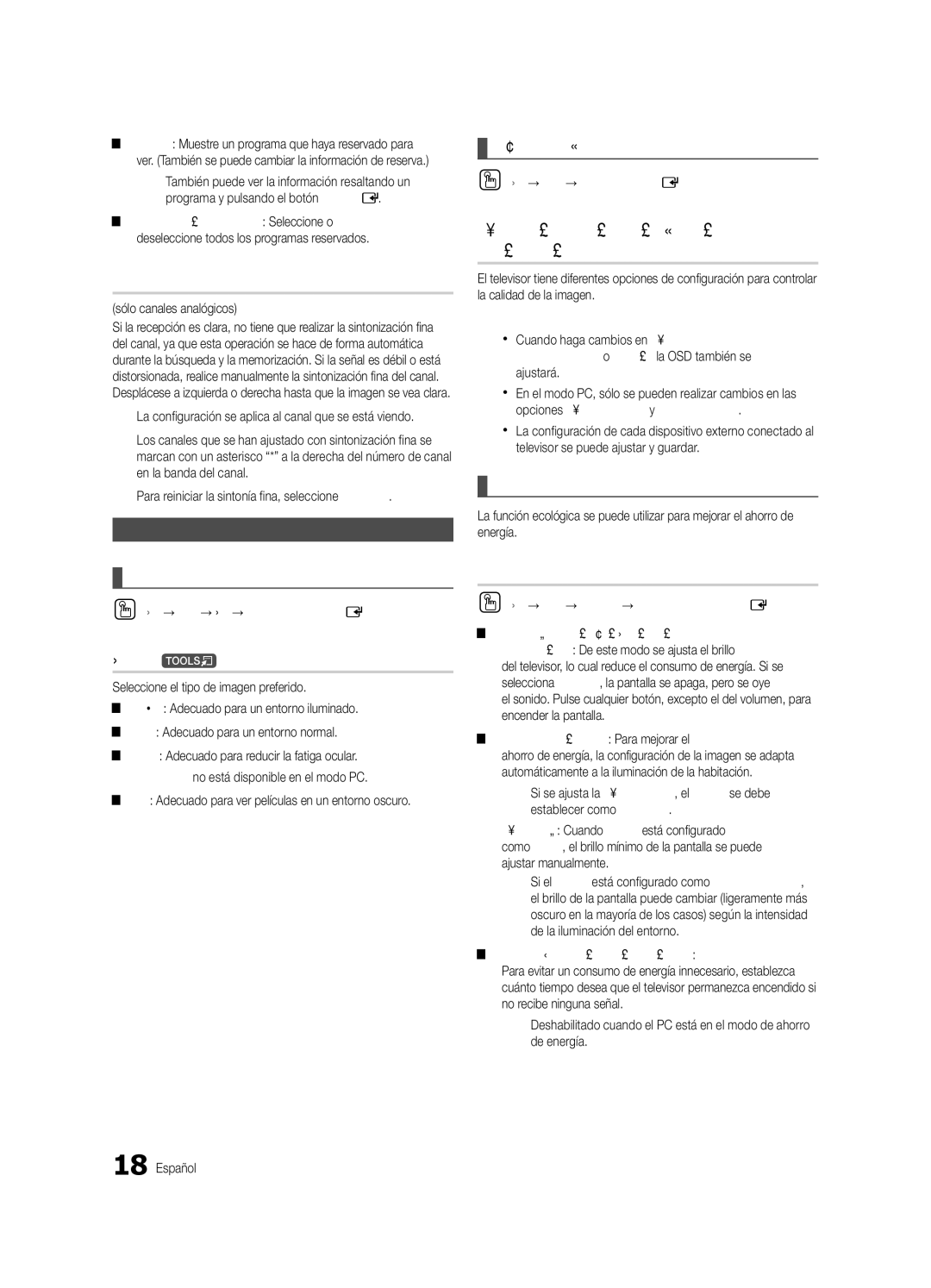 Samsung BN68-03088A-01, Series C9 user manual Sintonia Fina, Modo t, Solución Eco 