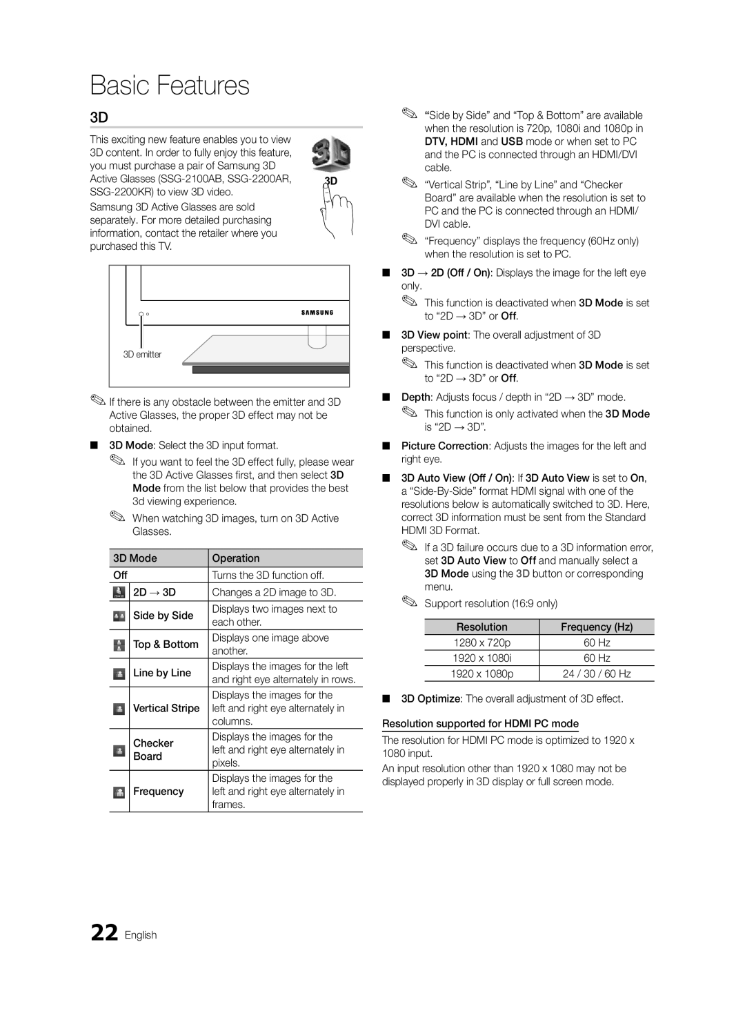 Samsung BN68-03088A-01, Series C9 user manual Basic Features 