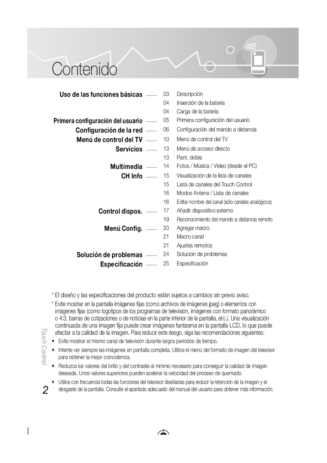 Samsung BN68-03092A-02, LED-C9000 user manual Contenido 