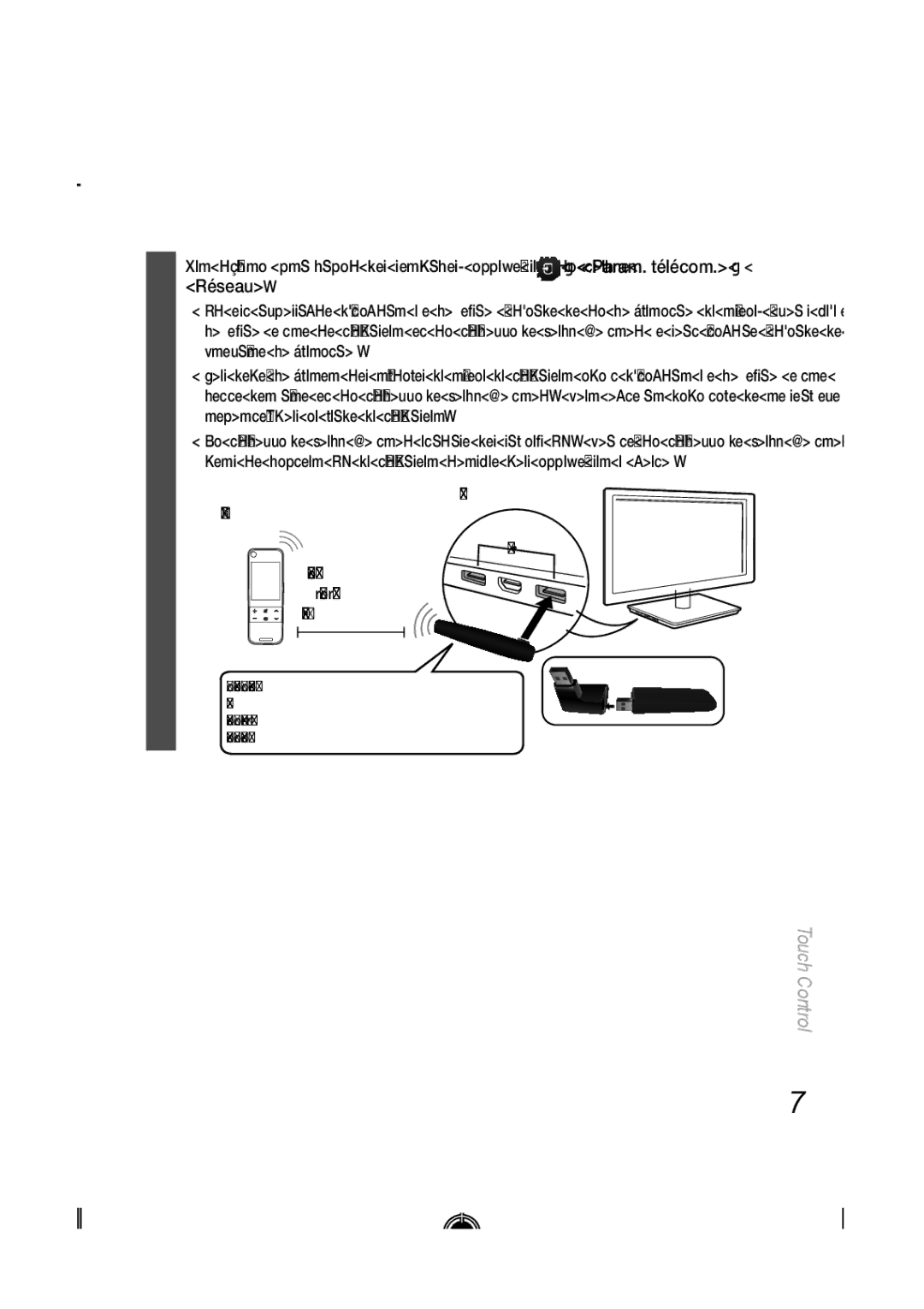 Samsung LED-C9000, BN68-03092A-02 user manual Réseau, Panneau latéral Touch Control 