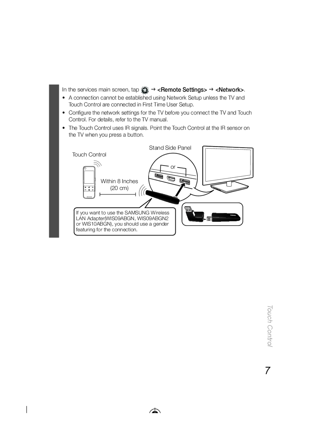 Samsung LED-C9000, BN68-03092A-02 user manual Services main screen, tap g Remote Settings g Network 