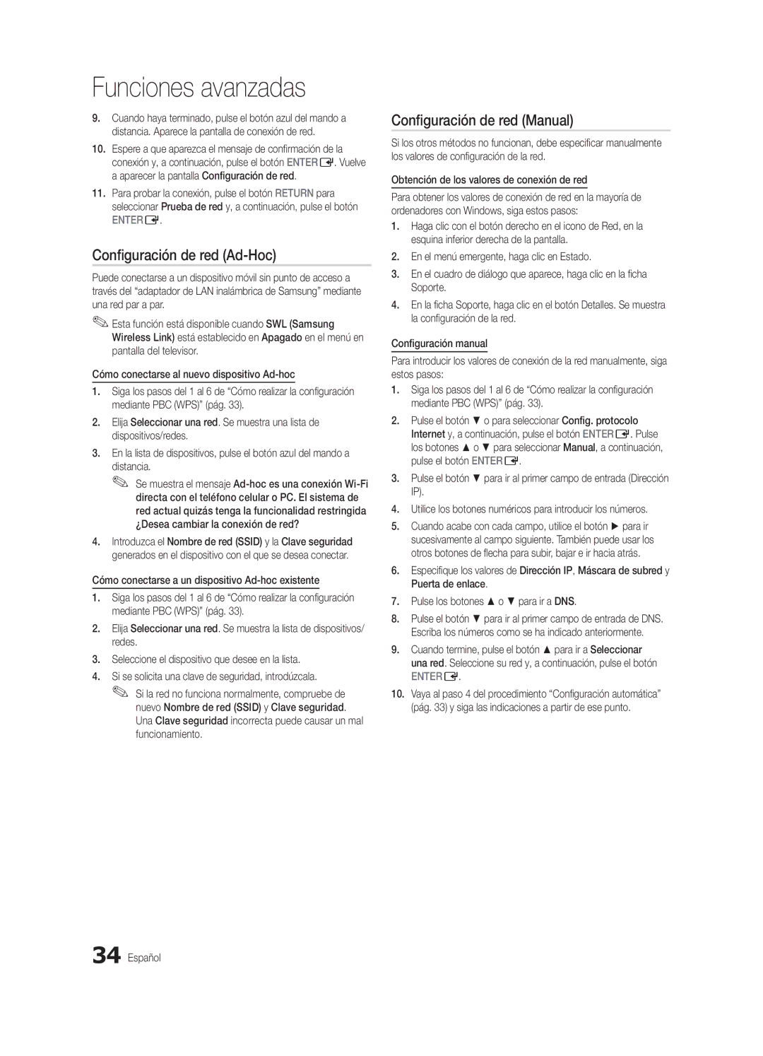 Samsung BN68-03153A-01, UC8000-NA user manual Configuración de red Ad-Hoc, Distancia 