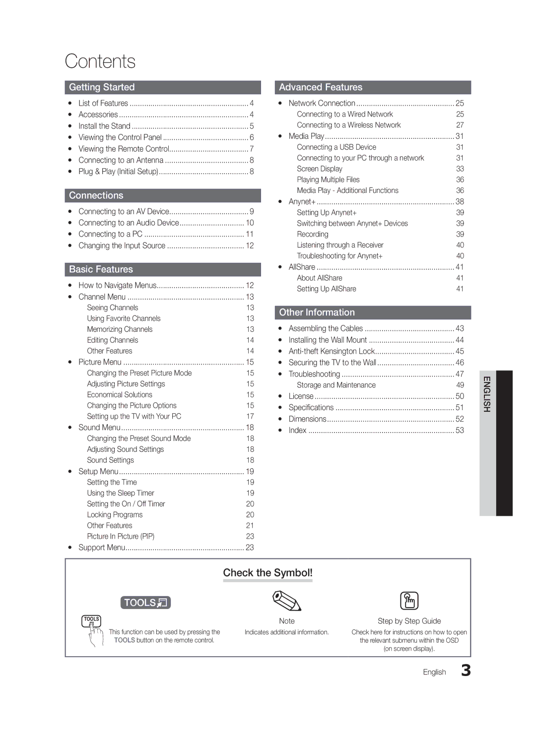 Samsung UC6300-ZC, BN68-03165B-01 user manual Contents 