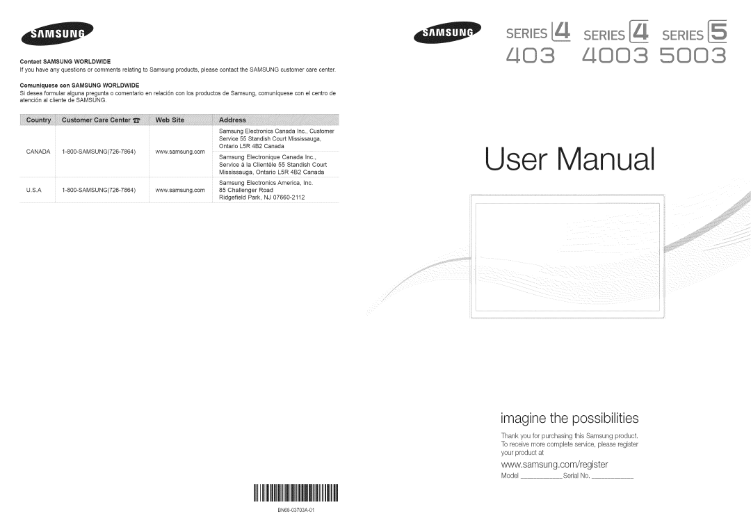 Samsung BN68-03703A-01 user manual Your product at, ComunJquese con 8AMSUNG Worldwide 